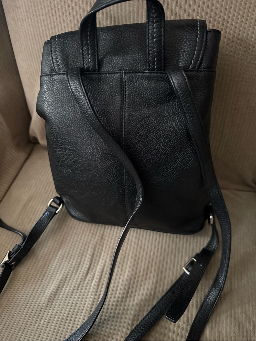 PRICE REDUCED! AUTHENTIC Coach Black Pebbled Leather Drawstring Mini Backpack - Picture 3 of 6
